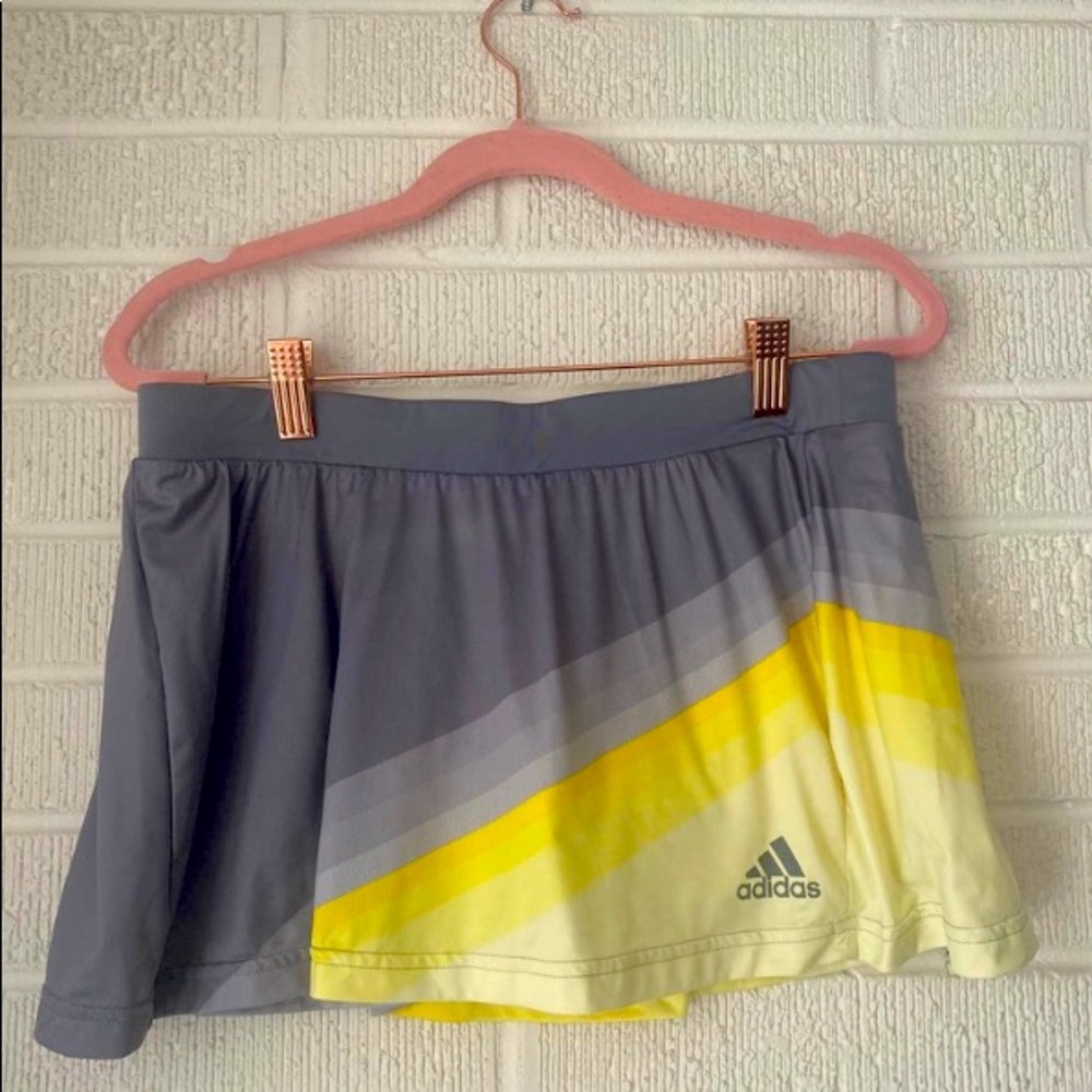 Adidas adizero tennis skirt / skort, yellow & grey